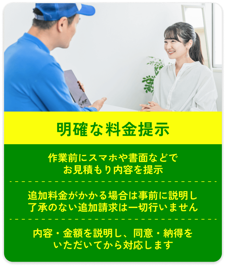 明確な料金提示